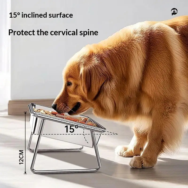 ZenPaw Large Capacity Stainless Steel Tilted Dog Bowl
