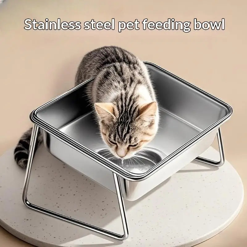 ZenPaw Large Capacity Stainless Steel Tilted Dog Bowl