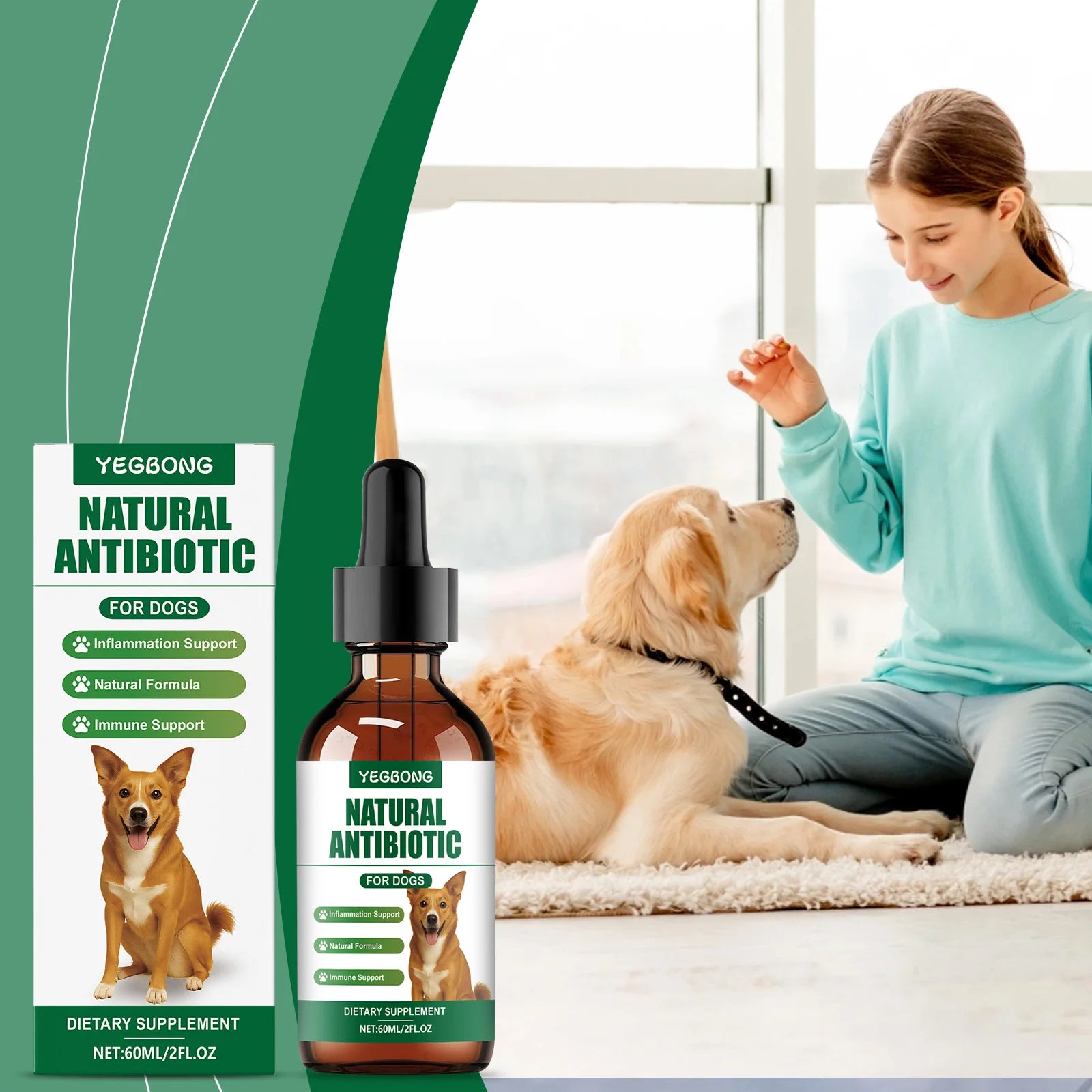 ZenPaw 60ml Immune-Boosting Multivitamin Supplement for Dogs – Gentle Daily Formula for Skin Health & Overall Wellness