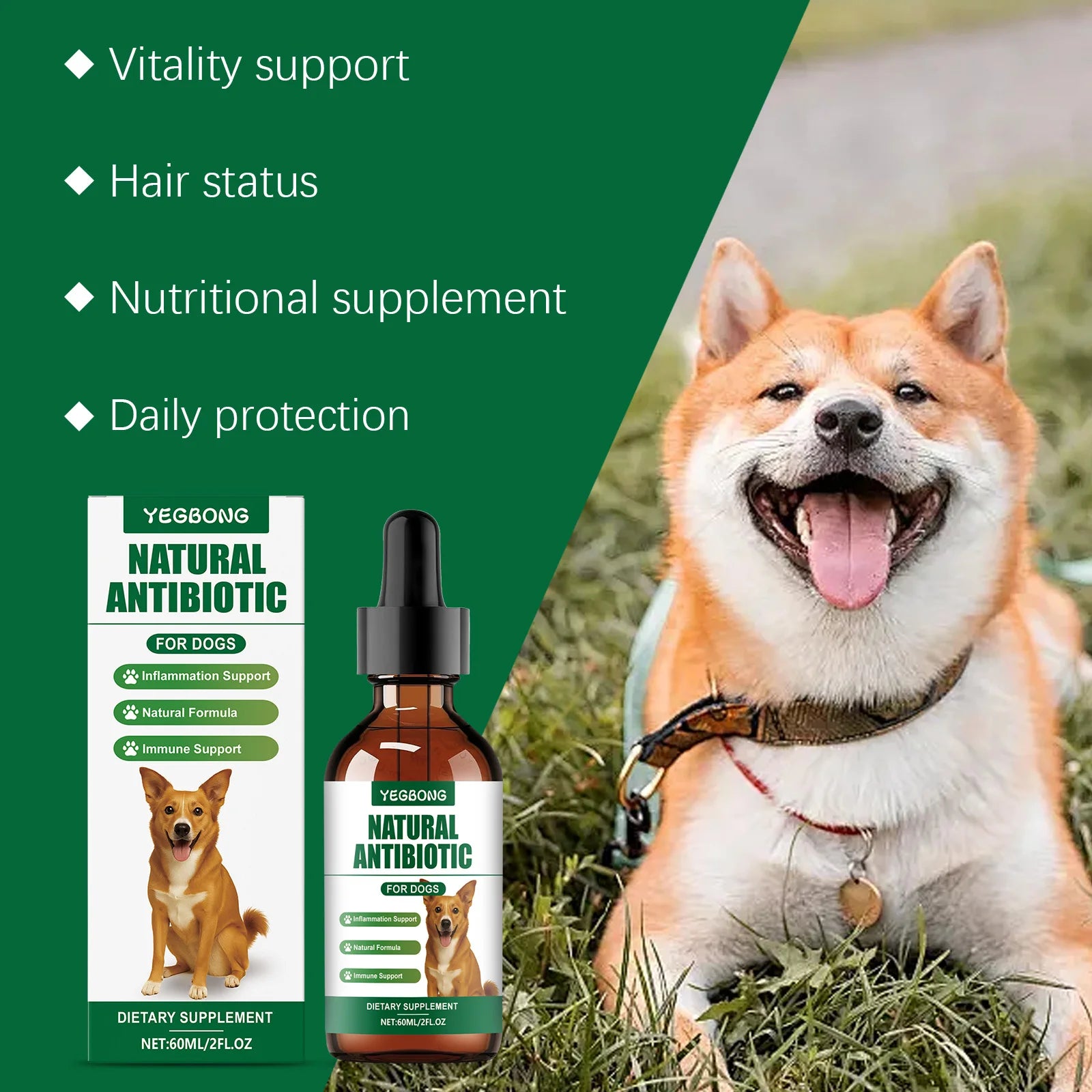 ZenPaw 60ml Immune-Boosting Multivitamin Supplement for Dogs – Gentle Daily Formula for Skin Health & Overall Wellness