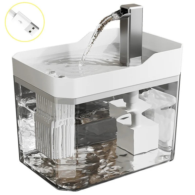 ZenPaw Automatic Cat Water Fountain – 1.5L Pet Drinking Fountain with LED Light & Filter