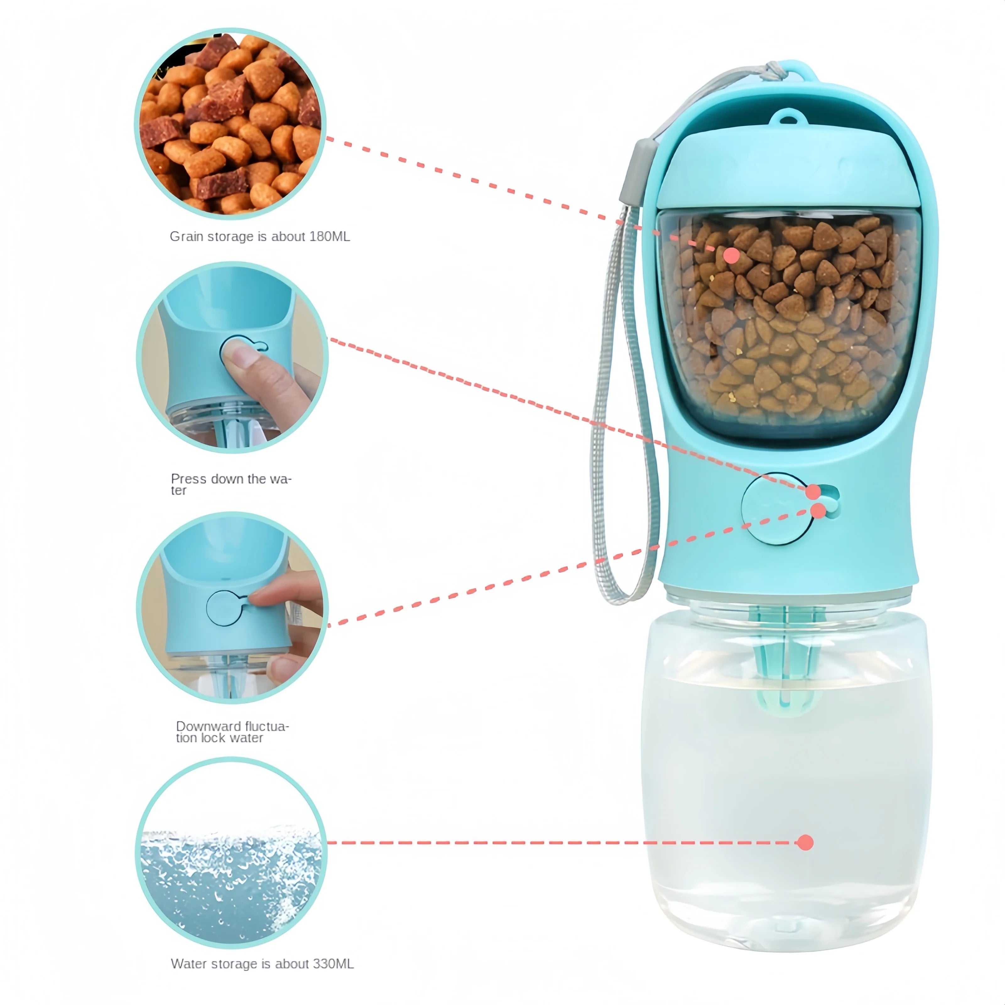 ZenPaw Portable Pet Water Bottle – Leak-Proof Travel Bowl for Dogs & Cats (550ml)