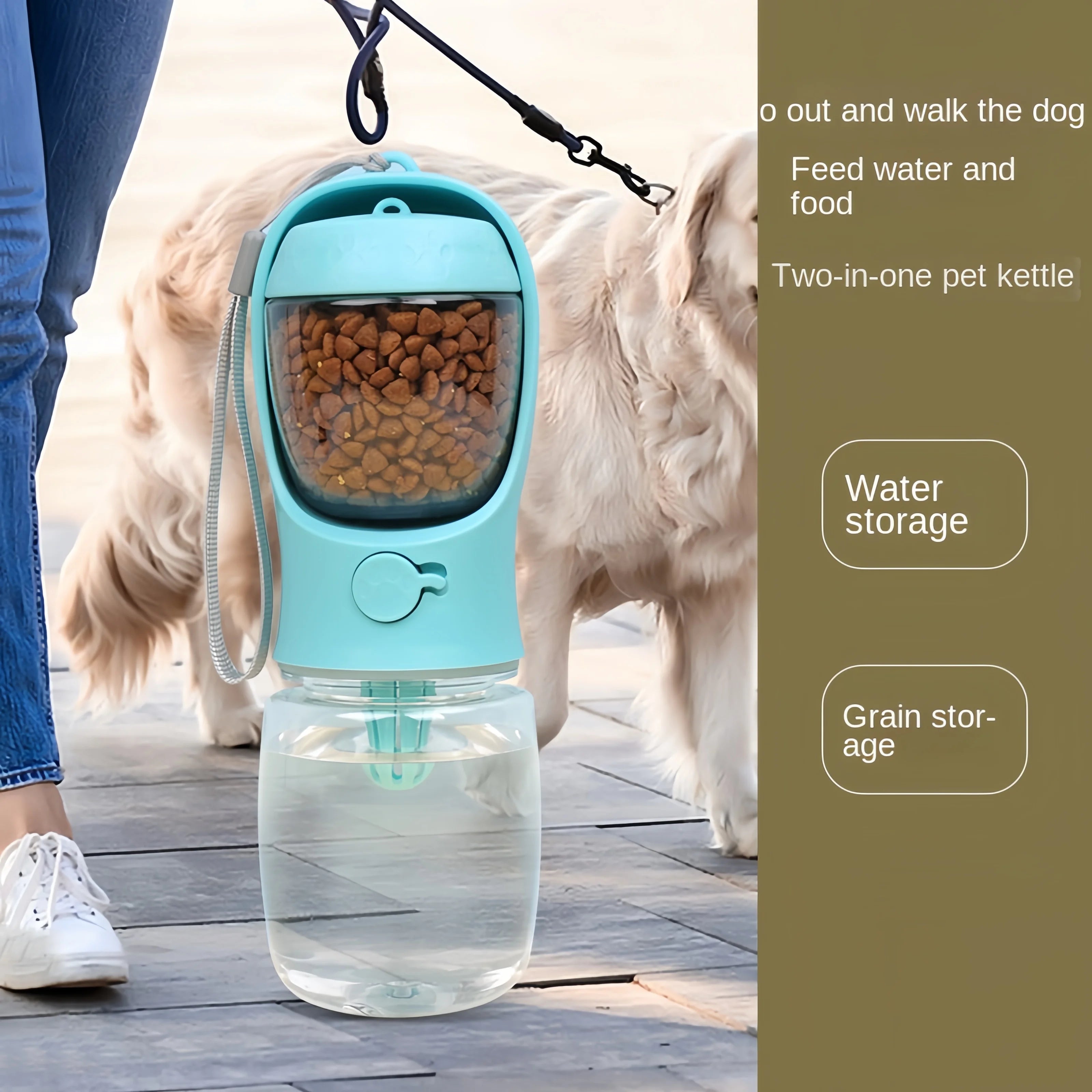ZenPaw Portable Pet Water Bottle – Leak-Proof Travel Bowl for Dogs & Cats (550ml)