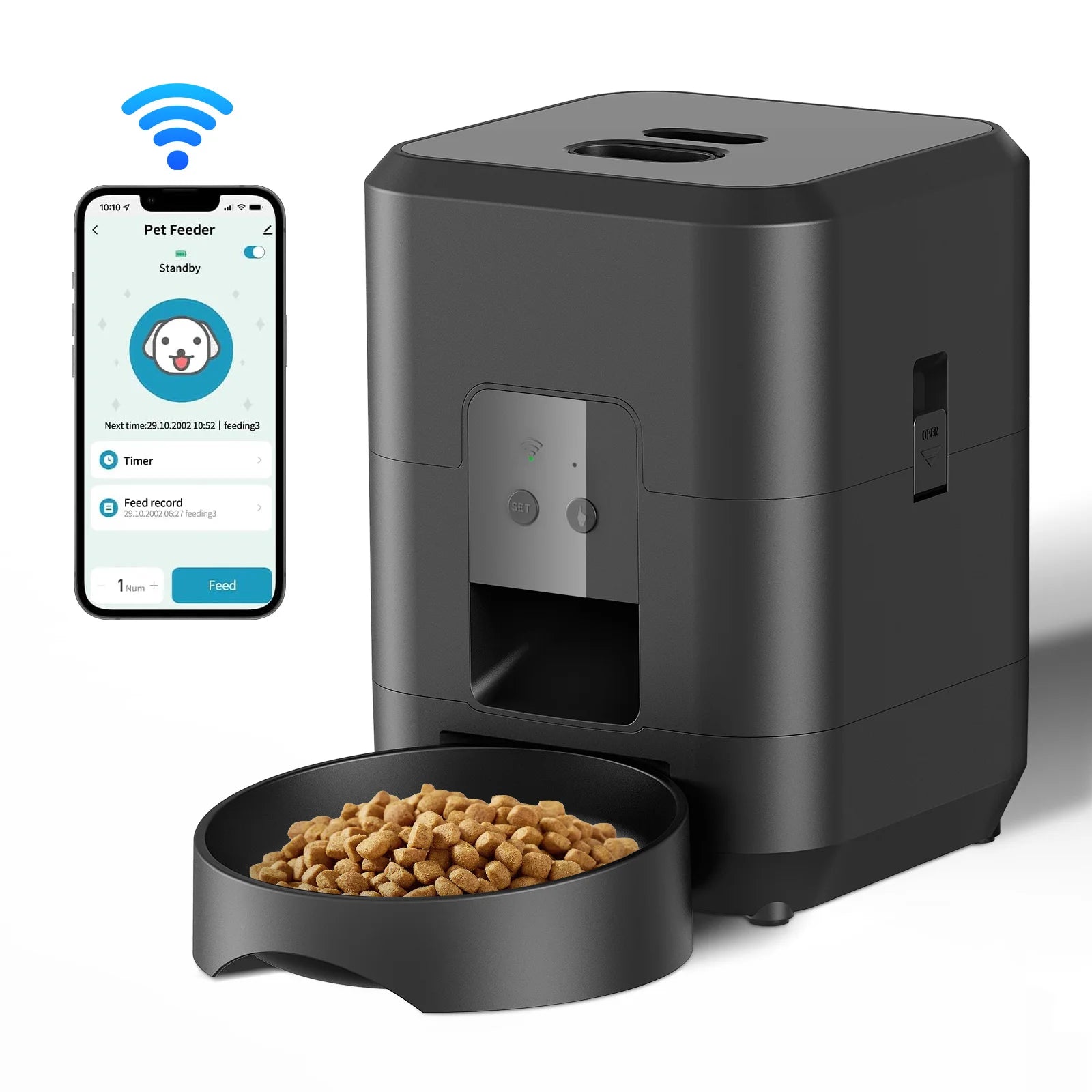 ZenPaw Smart Automatic Pet Feeder – Timed Meals with App Control & Voice Recording